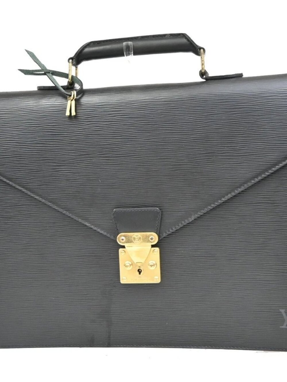 LOUIS VUITTON Serviette Ambassador Hand Bag Epi Leather Black M54412 30MA938